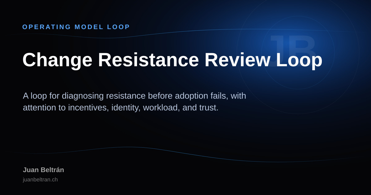 Change Resistance Review Loop | Operating Loop | Juan Beltrán